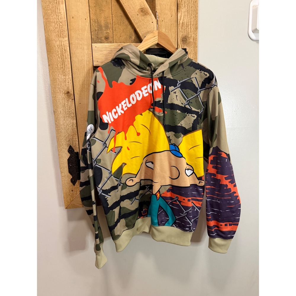 Members Only x Nickelodeon Hey Arnold Camo Hoodie Mens Medium Gerald Streetwear